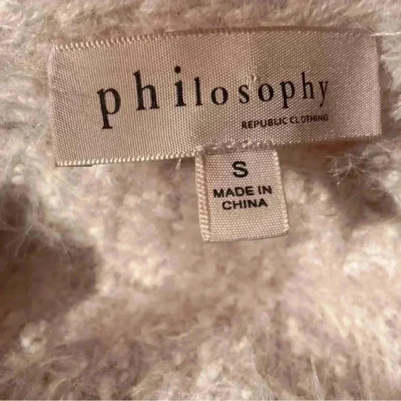 PHILOSOPHY pink fuzzy pullover sweater women size small - Picture 13 of 14